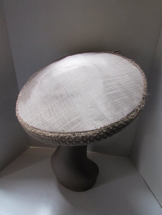 1950 Era Saucer Hat by Charmaine Champagne Color main image 7